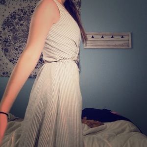 White and grey dress
